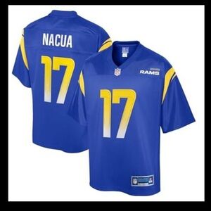 Nike Men's Blue and Yellow Rams Jersey